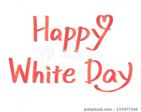 Happy White Day - Handwritten Happy White Day in Salmon Pink 135977598