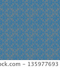Seamless pattern with decorative elements. Geometric background. Moroccan azulejo pattern, majolica tile,Talavera, Damask, Mediterranean ceramic, patchwork. Vector illustration. 135977693