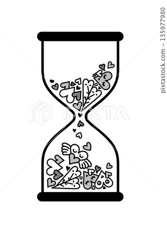 Heart-shaped hourglass 135977980