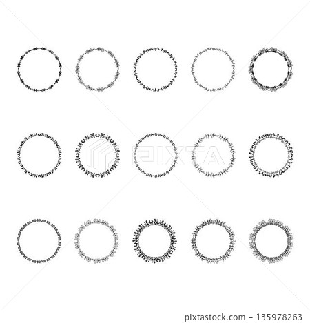 Floral circle round border flower frame ring for decoration ornament in vector illustration Floral circle round border flower frame ring for decoration ornament in vector illustration 135978263