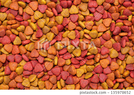 Background made of granules for cats Background made of granules for cats 135978652