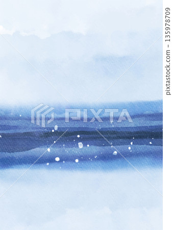 Soft Blue Watercolor Horizon Background Vector 135978709