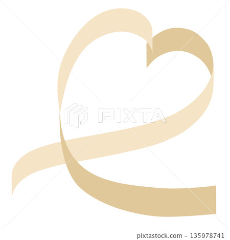 Ribbon frame heart light brown beige vector Ribbon frame heart light brown beige vector 135978741