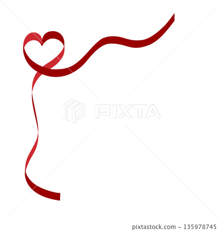 Ribbon frame heart red vector Ribbon frame heart red vector 135978745