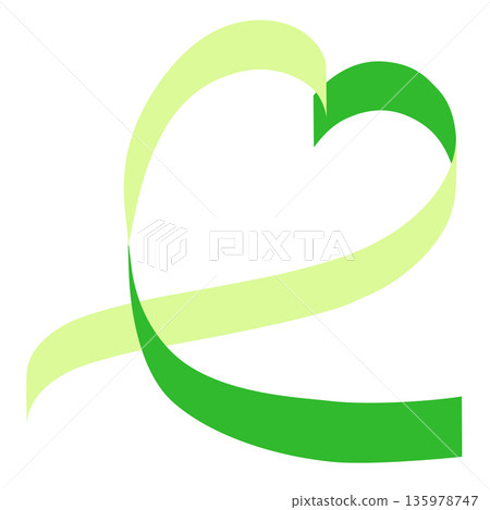 Ribbon frame heart green vector 135978747