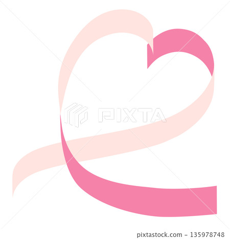 Ribbon frame heart pink vector 135978748