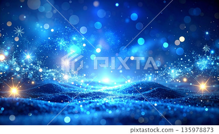 Glowing blue fractal waves 135978873