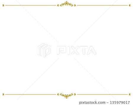 Cute heart-shaped top and bottom frames - Gold - 135979017