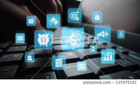 Budget planning and financial management strategy icons Funnel Budget planning and financial management strategy icons Funnel 135979181