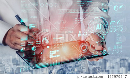 AI Brain Processing Data with Generative Artificial Intelligence Concept Thunk AI Brain Processing Data with Generative Artificial Intelligence Concept Thunk 135979247