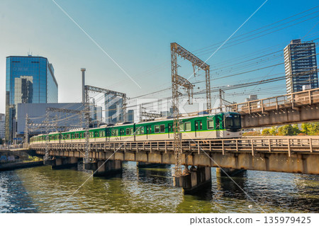 Osaka City, Tenmabashi area streetscape 135979425