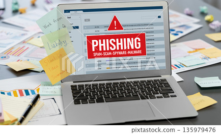 Sticky note for creative and analytic brainstorm with BI data on laptop. Prodigy Sticky note for creative and analytic brainstorm with BI data on laptop. Prodigy 135979476