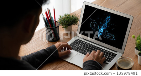 Medical science technology and futuristic healthcare computer software brisk Medical science technology and futuristic healthcare computer software brisk 135979491