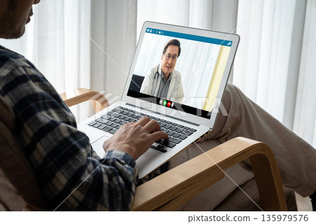 Doctor video call online by modish telemedicine software application 135979576