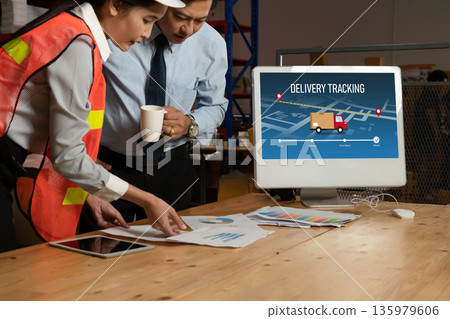 Delivery tracking system for e-commerce and modish online business 135979606