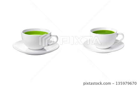 An image of a teacup on a white background. 135979670