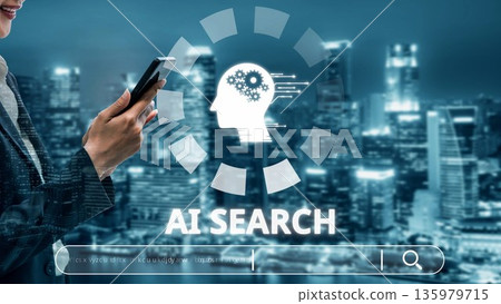 AI Search Engine and Intelligent Data Retrieval User Interface Muxer 135979715