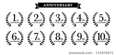 月桂冠週年紀念標誌單色版 1-10週年套裝 135979875