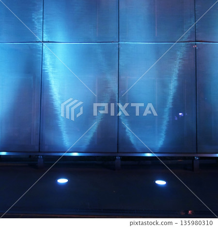 Background material of lighting effects and wall patterns that stand out against the night view Background material of lighting effects and wall patterns that stand out against the night view 135980310