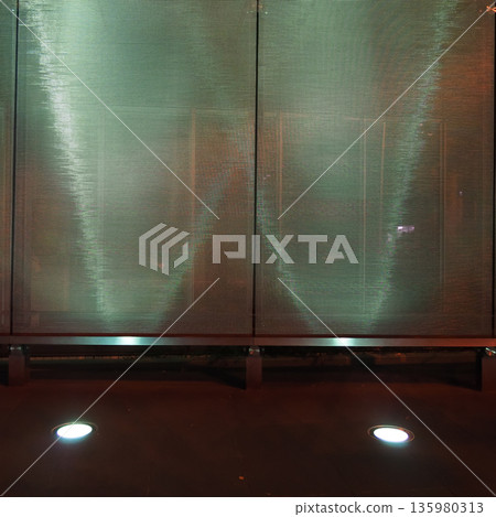 Background material of lighting effects and wall patterns that stand out against the night view Background material of lighting effects and wall patterns that stand out against the night view 135980313