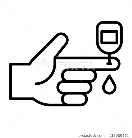 Sugar blood level icon. Blood sugar measuring sign. Glucose test symbol. Diabetes consept. 135980471