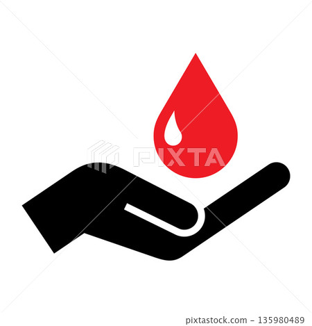 Blood donation icon. Blood donor volunteer sign. World blood donor day symbol. Blood donation icon. Blood donor volunteer sign. World blood donor day symbol. 135980489