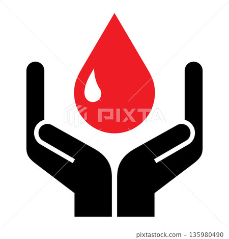 Blood donation icon. Blood donor volunteer sign. World blood donor day symbol. Blood donation icon. Blood donor volunteer sign. World blood donor day symbol. 135980490
