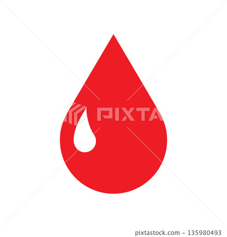 Blood drop icon. Blood transfusion symbol. Medical donation symbol, charity concept. Blood drop icon. Blood transfusion symbol. Medical donation symbol, charity concept. 135980493