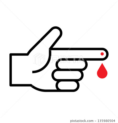 Blood test icon. Medical blood test symbol. Laboratory science graphics. Blood testing symbol. 135980504