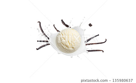 Ice cream on a white background. 135980637