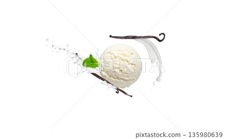 Ice cream on a white background. Ice cream on a white background. 135980639