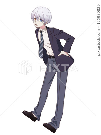 穿著校服西裝外套的可愛男孩 135980829