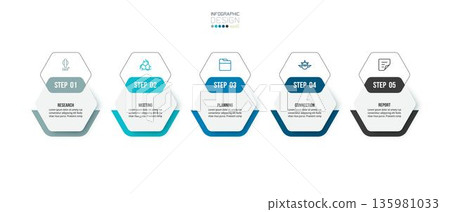 Infographic template business concept with step. Infographic template business concept with step. 135981033