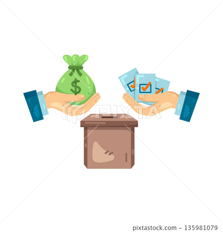 Illustration of Vote bribery Illustration of Vote bribery 135981079
