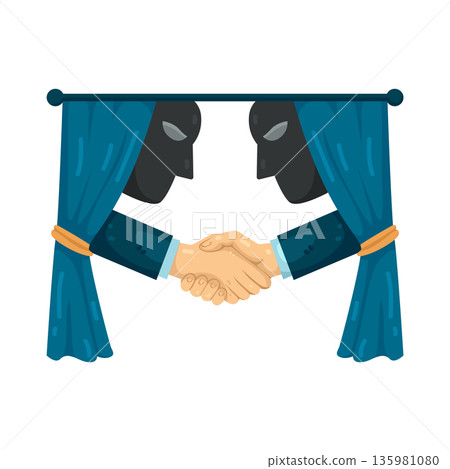 Illustration of secret handshake Illustration of secret handshake 135981080