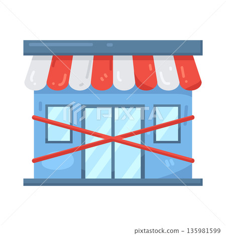Illustration of closed shop Illustration of closed shop 135981599