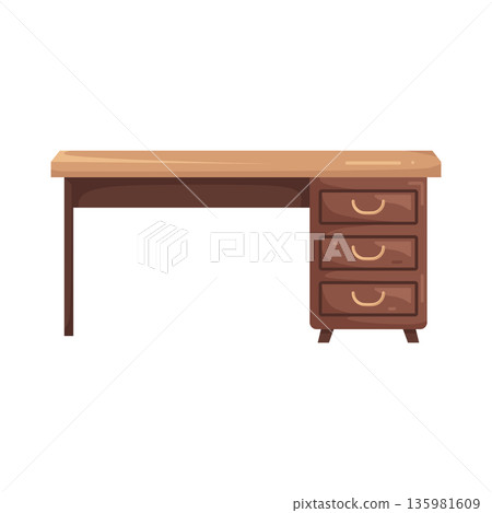 Illustration of desk  135981609