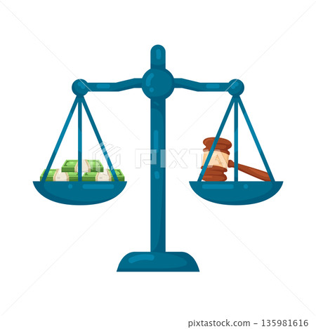 Illustration of Balance scales Illustration of Balance scales 135981616