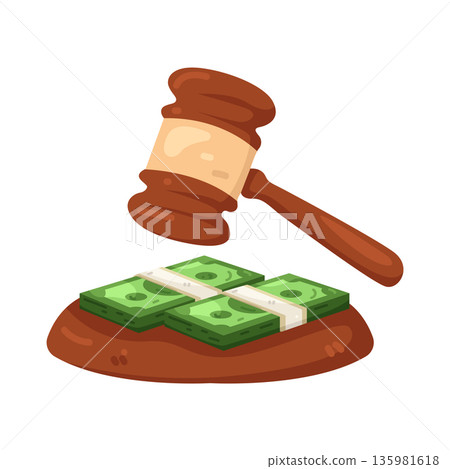 Illustration of Bribe the judge Illustration of Bribe the judge 135981618