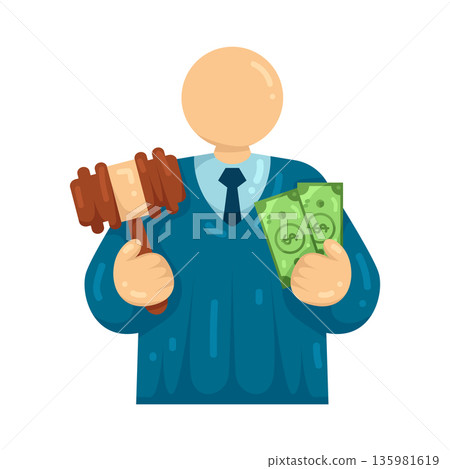 Illustration of Bribe the judge 135981619