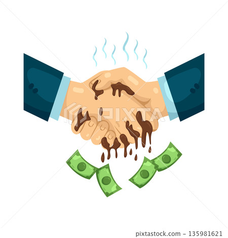Illustration of dirty handshake Illustration of dirty handshake 135981621