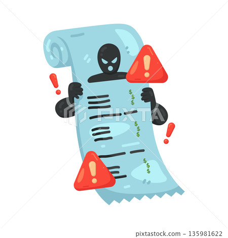 Illustration of phishing bill Illustration of phishing bill 135981622