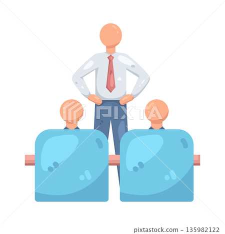 Illustration of Business Team Meeting with a Leader Illustration of Business Team Meeting with a Leader 135982122