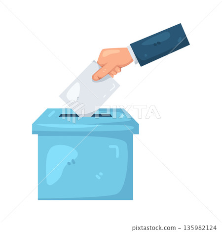 Illustration of ballot box Illustration of ballot box 135982124