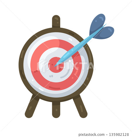 Illustration of dartboard  135982128