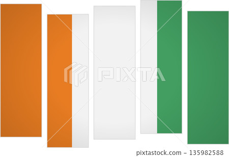 Flag of Ivory Coast. Flag with a design featuring vertical panels in a modular perspective Flag of Ivory Coast. Flag with a design featuring vertical panels in a modular perspective 135982588
