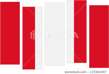Flag of Peru. Flag with a design featuring vertical panels in a modular perspective 135982647