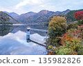 Lake Tanzawa and the water intake tower as the leaves turn red 135982826