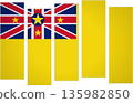 Flag of Niue. Flag with a design featuring vertical panels in a modular perspective 135982850