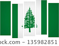 Flag of Norfolk Island. Flag with a design featuring vertical panels in a modular perspective 135982851